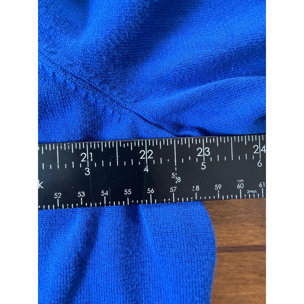 Lands End Sweater Women 1X Blue Supima Cotton 3/4 Sleeve Pullover - Picture 5 of 6